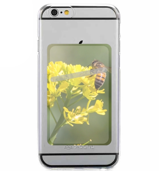  A bee in the yellow mustard flowers for Adhesive Slot Card