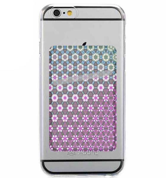  Abstract bright floral geometric pattern teal pink white for Adhesive Slot Card