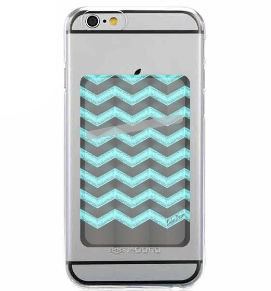  Blue Glitter Chevron for Adhesive Slot Card