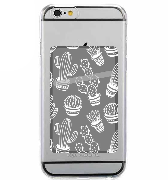  Cactus Pattern Black Vector for Adhesive Slot Card