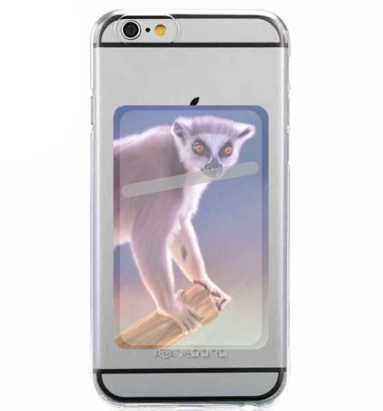  Cute painted Ring-tailed lemur for Adhesive Slot Card