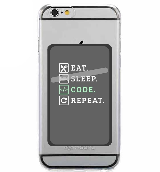  Eat Sleep Code Repeat for Adhesive Slot Card