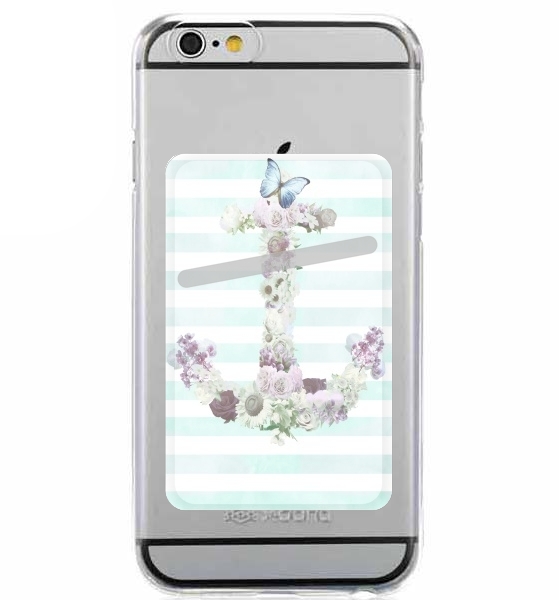  Floral Anchor in mint for Adhesive Slot Card