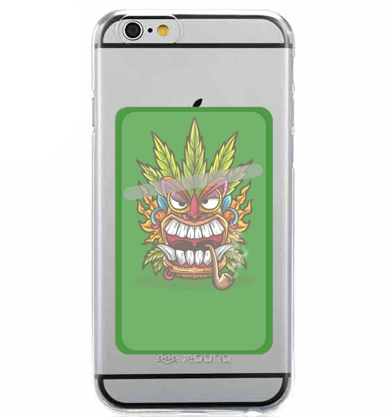  Tiki mask cannabis weed smoking for Adhesive Slot Card