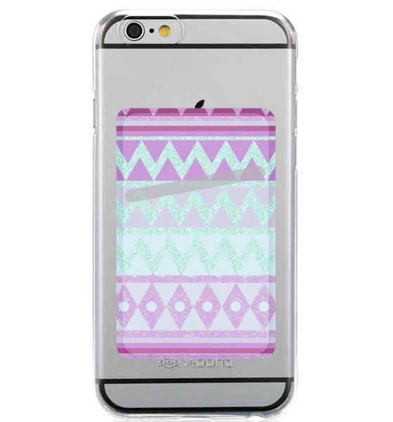  Tribal Chevron in pink and mint glitter for Adhesive Slot Card