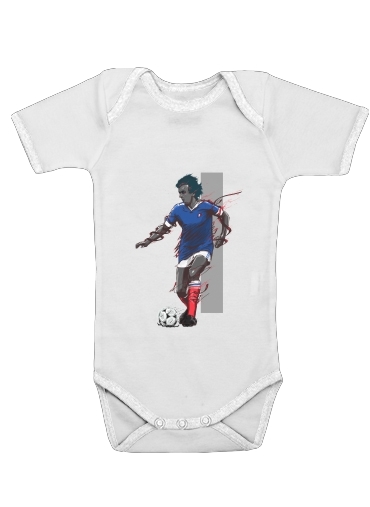  Football Legends: Michel Platini - France for Baby short sleeve onesies