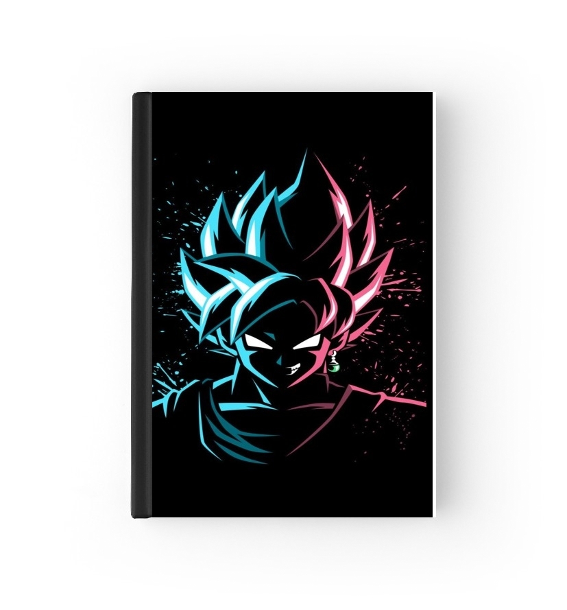  Black Goku Face Art Blue and pink hair for passport cover