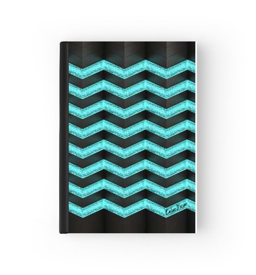  Blue Glitter Chevron for passport cover