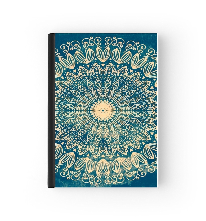  Blue Organic boho mandala for passport cover
