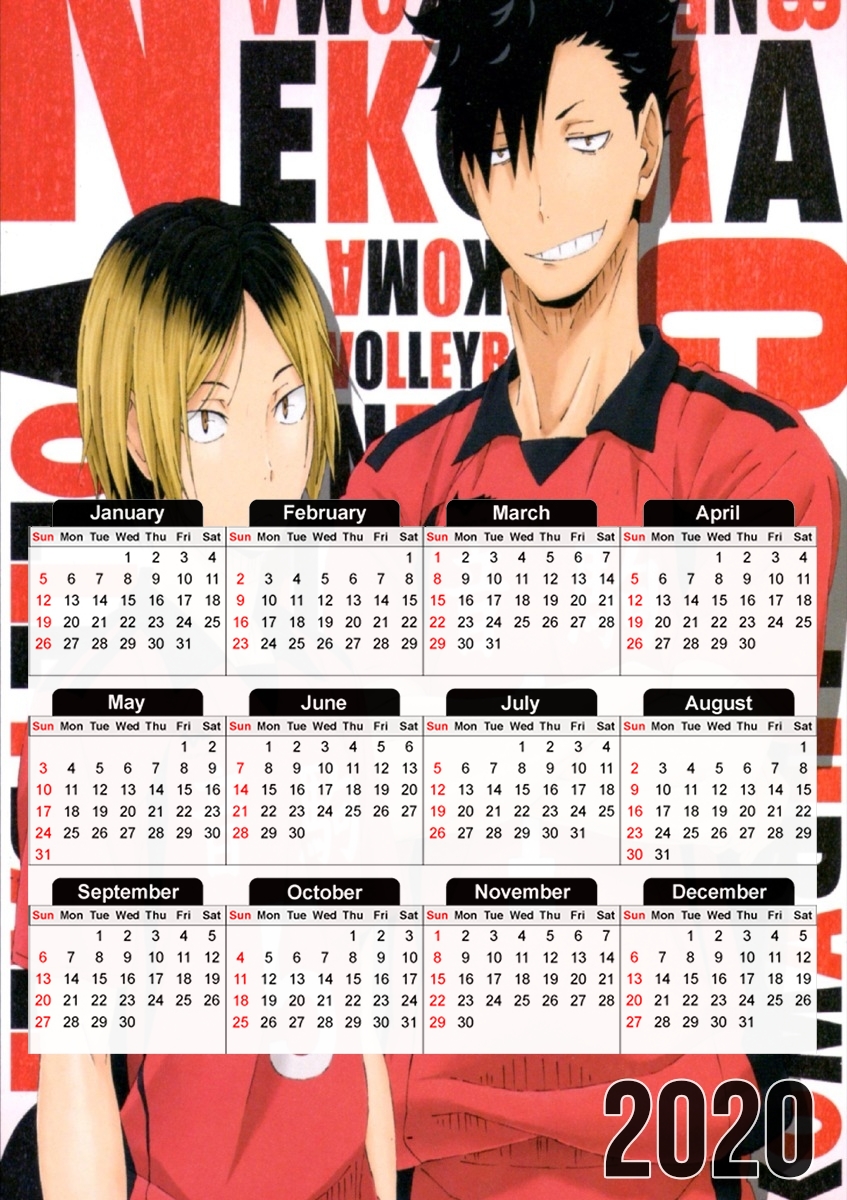   Haikyuu Nekoma for A3 Photo Calendar 30x43cm