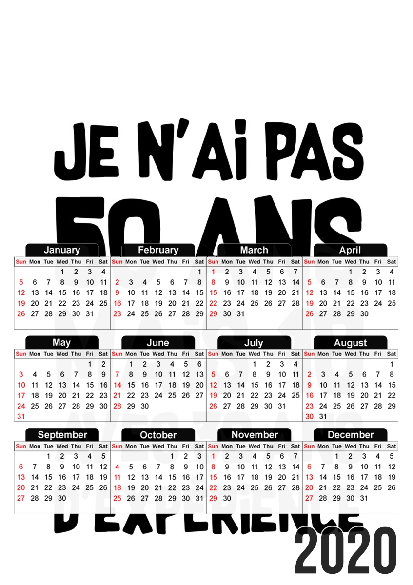  50 ans Cadeau anniversaire for A3 Photo Calendar 30x43cm