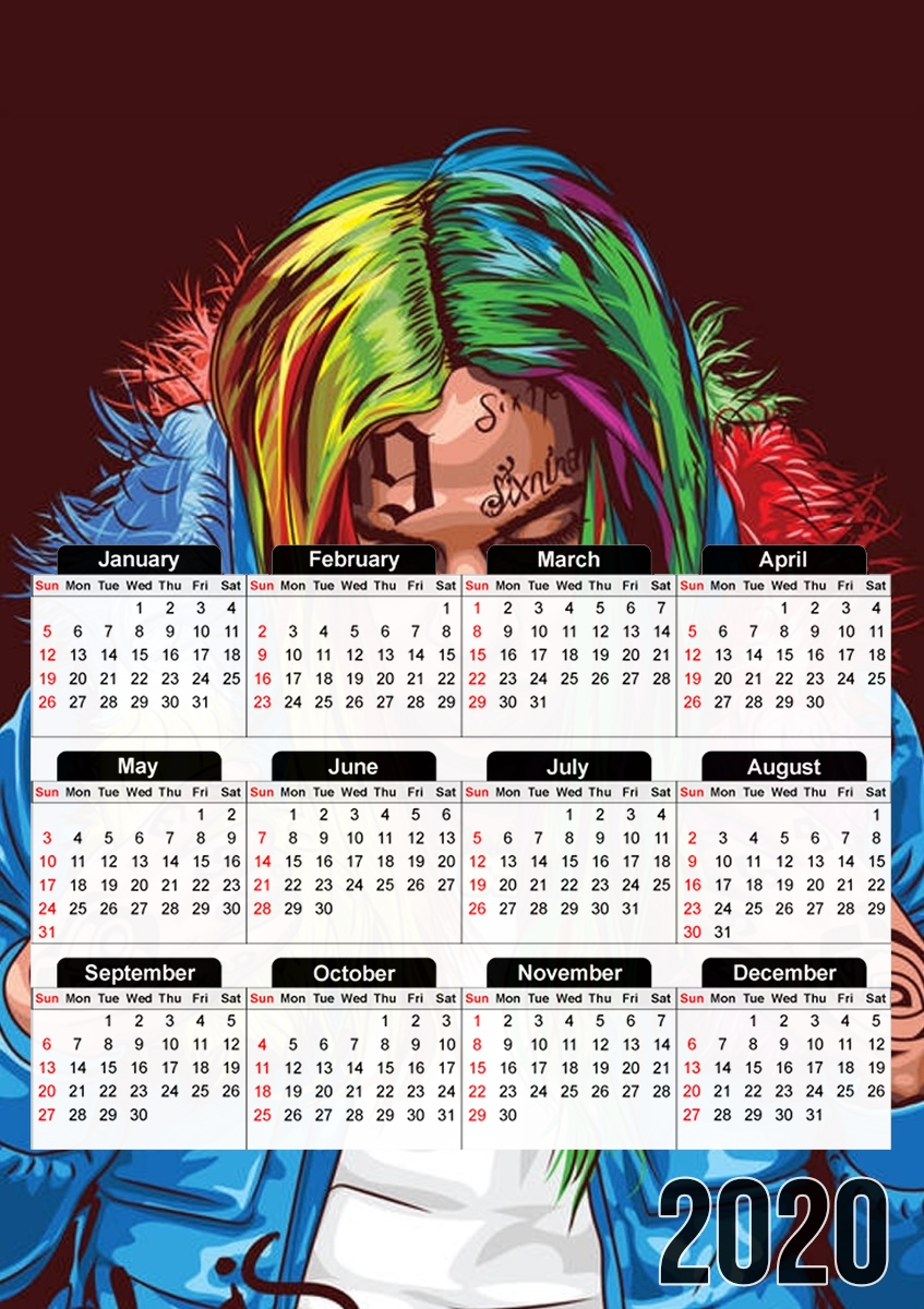  6ix9ine for A3 Photo Calendar 30x43cm