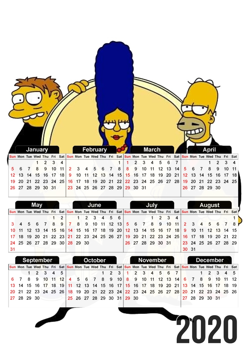  Adams Familly x Simpsons for A3 Photo Calendar 30x43cm