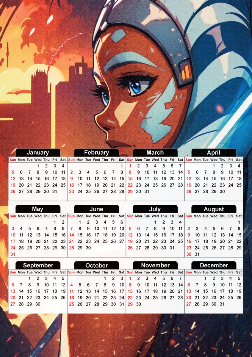  Ahsoka  for A3 Photo Calendar 30x43cm