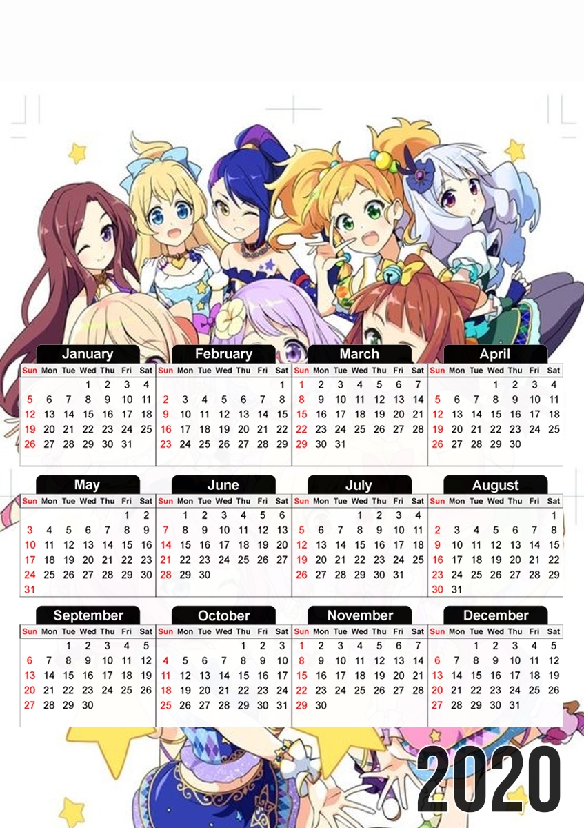  Aikatsu be an idol for A3 Photo Calendar 30x43cm