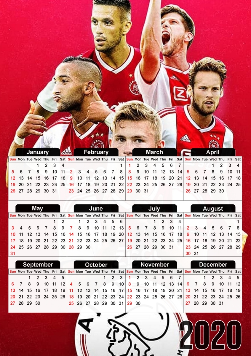  Ajax Legends 2019 for A3 Photo Calendar 30x43cm