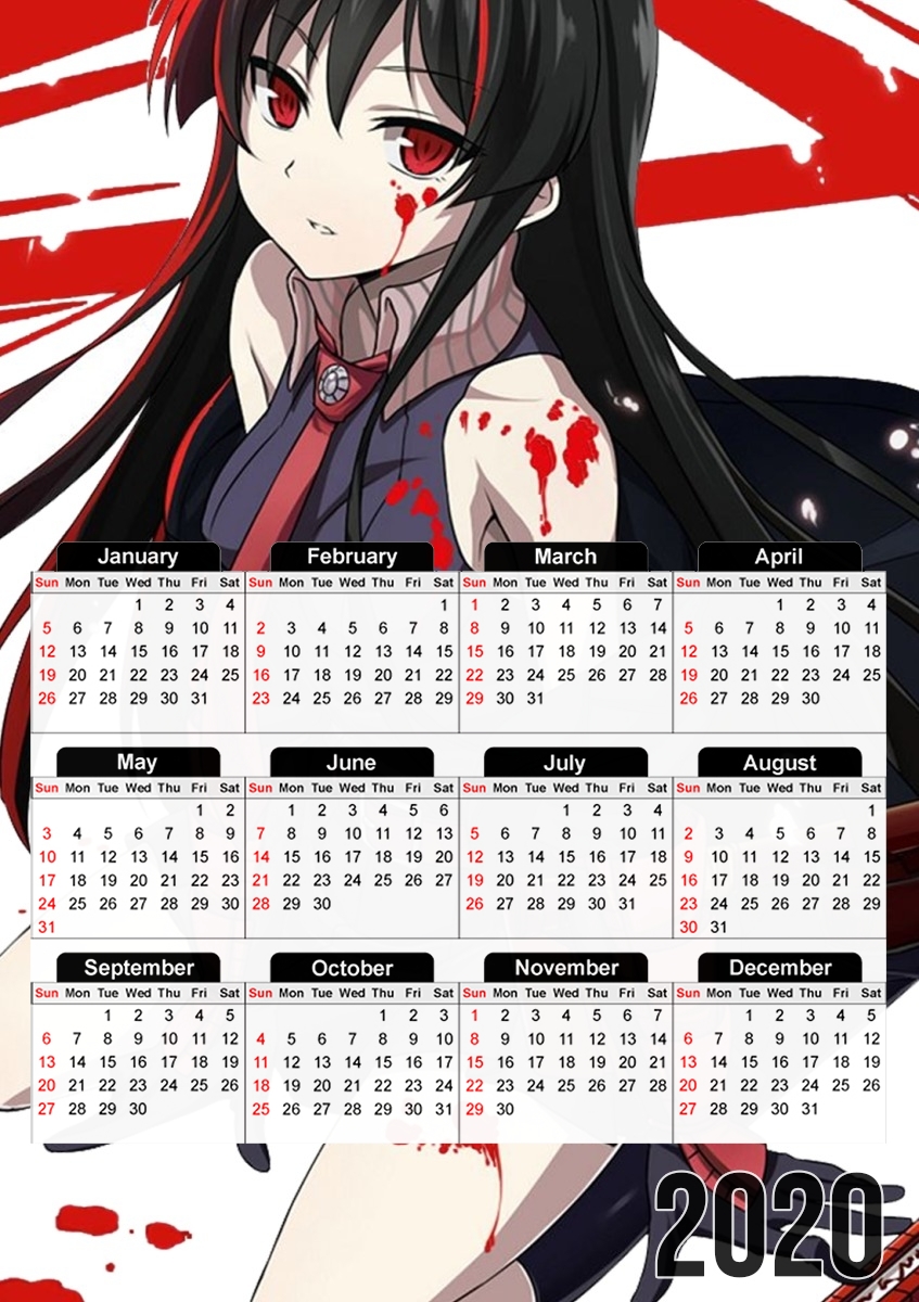  akame ga kill for A3 Photo Calendar 30x43cm