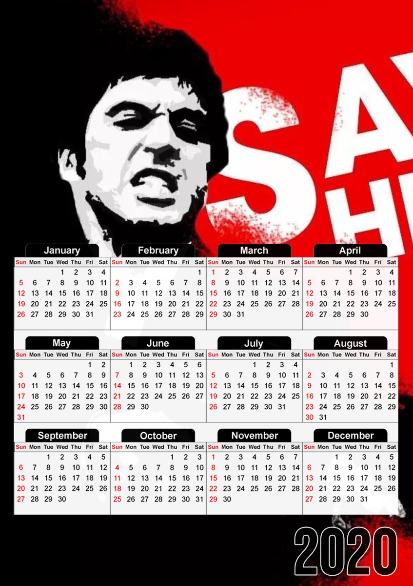  Al Pacino Say hello to my friend for A3 Photo Calendar 30x43cm