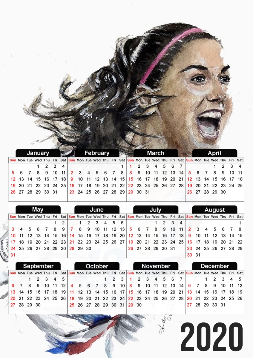  Alex Morgan Usa Art for A3 Photo Calendar 30x43cm