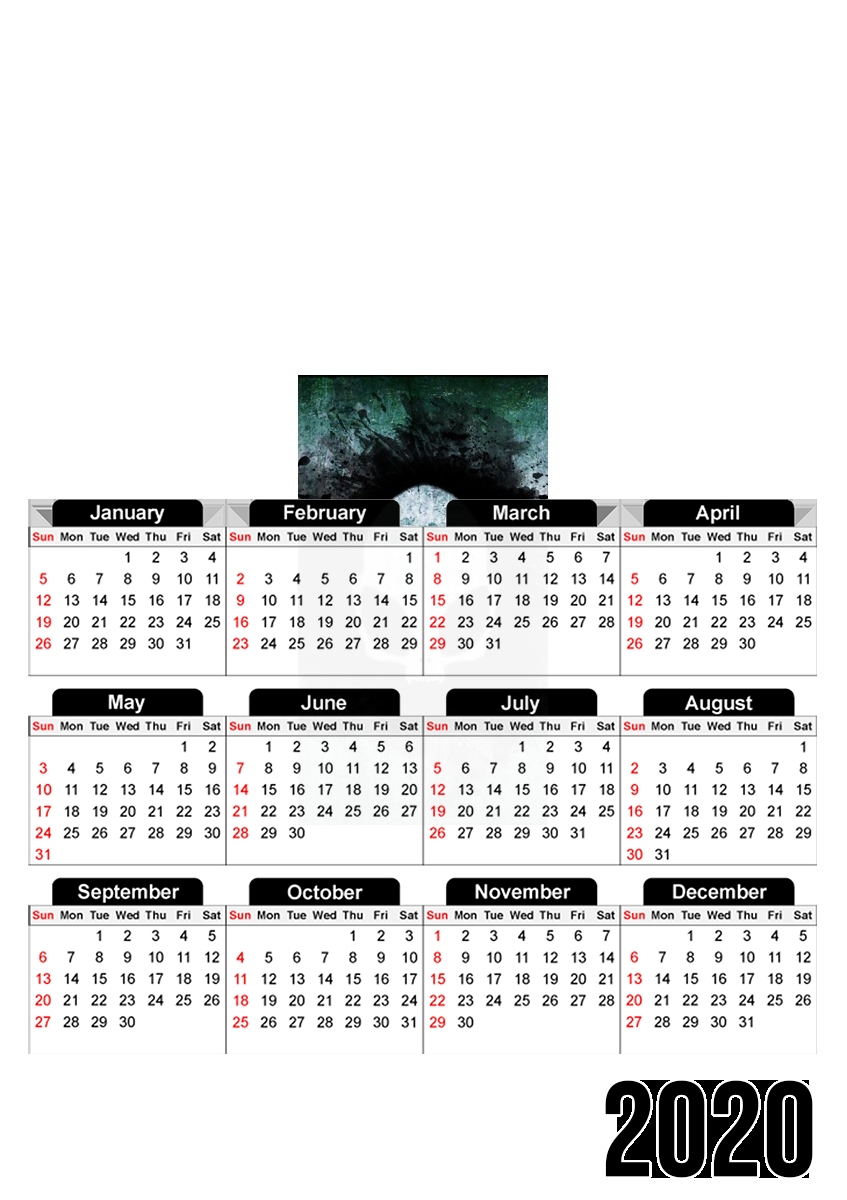  Skull alien for A3 Photo Calendar 30x43cm