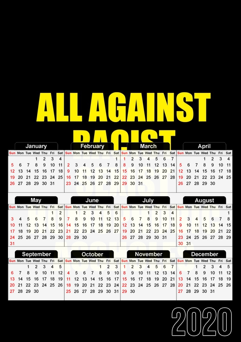  All against racist for A3 Photo Calendar 30x43cm