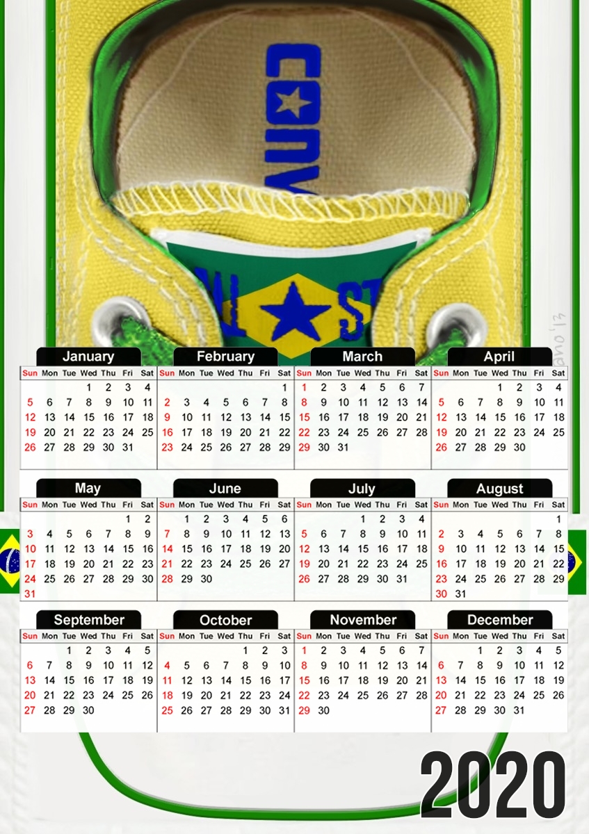  All Star Basket shoes Brazil for A3 Photo Calendar 30x43cm