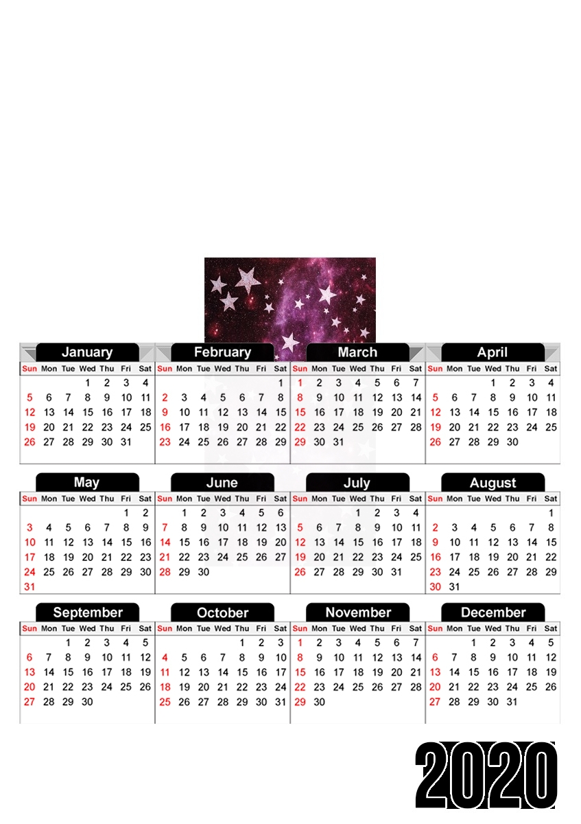  All Stars Red for A3 Photo Calendar 30x43cm