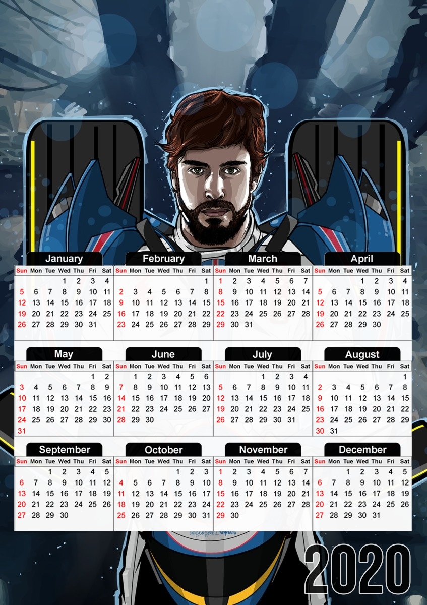  Alonso mechformer  racing driver  for A3 Photo Calendar 30x43cm