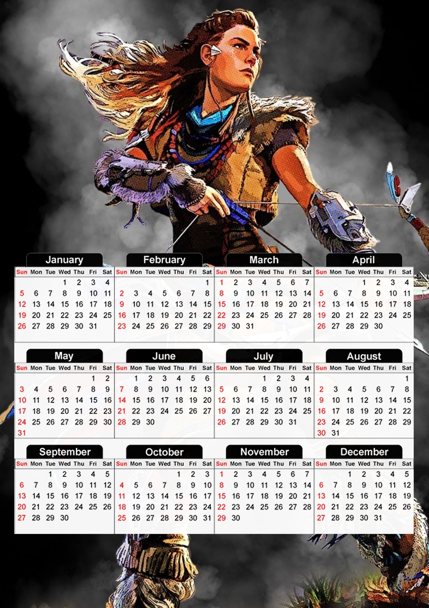  Aloy Horizon Zero Dawn for A3 Photo Calendar 30x43cm