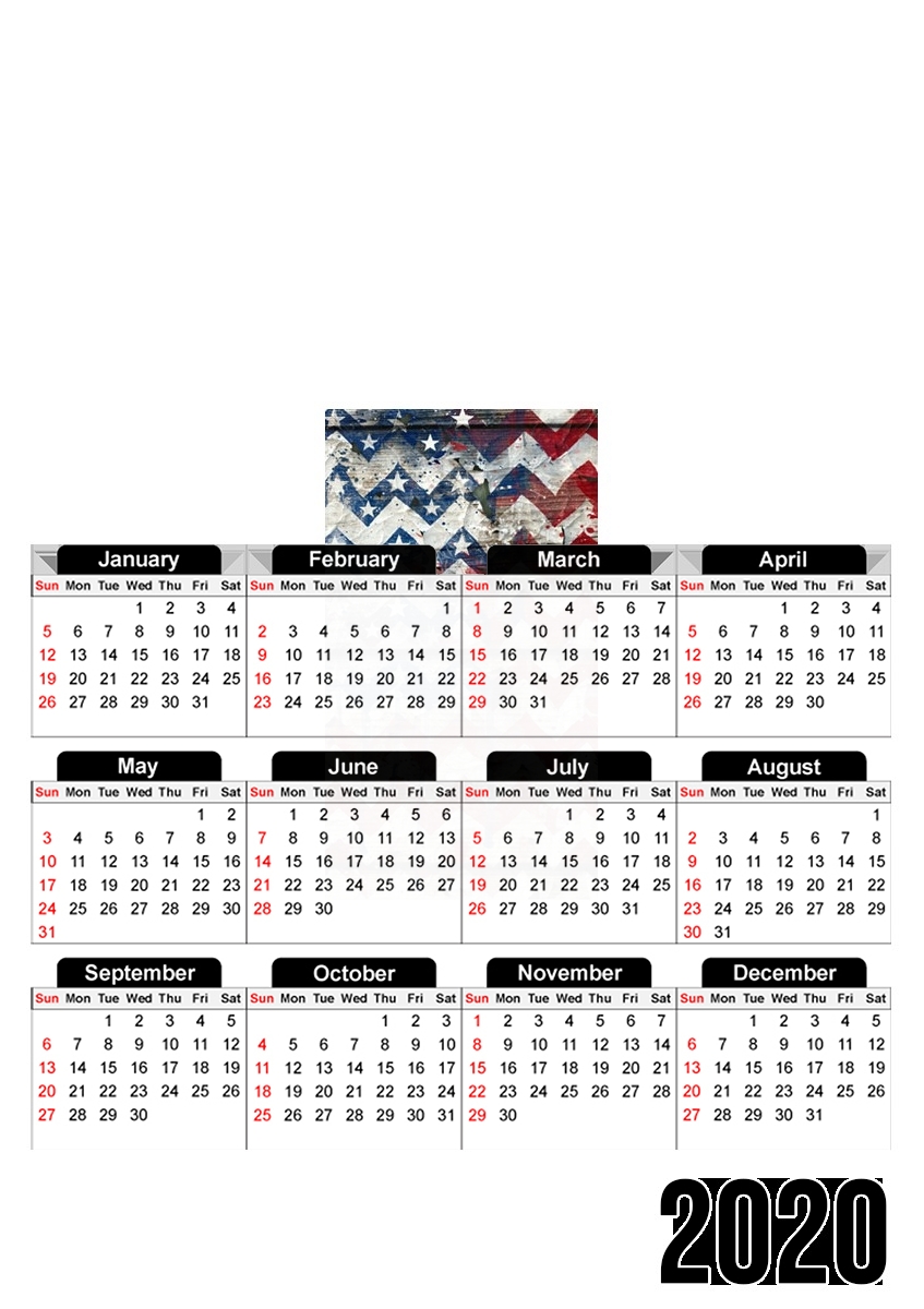  American Chevron for A3 Photo Calendar 30x43cm