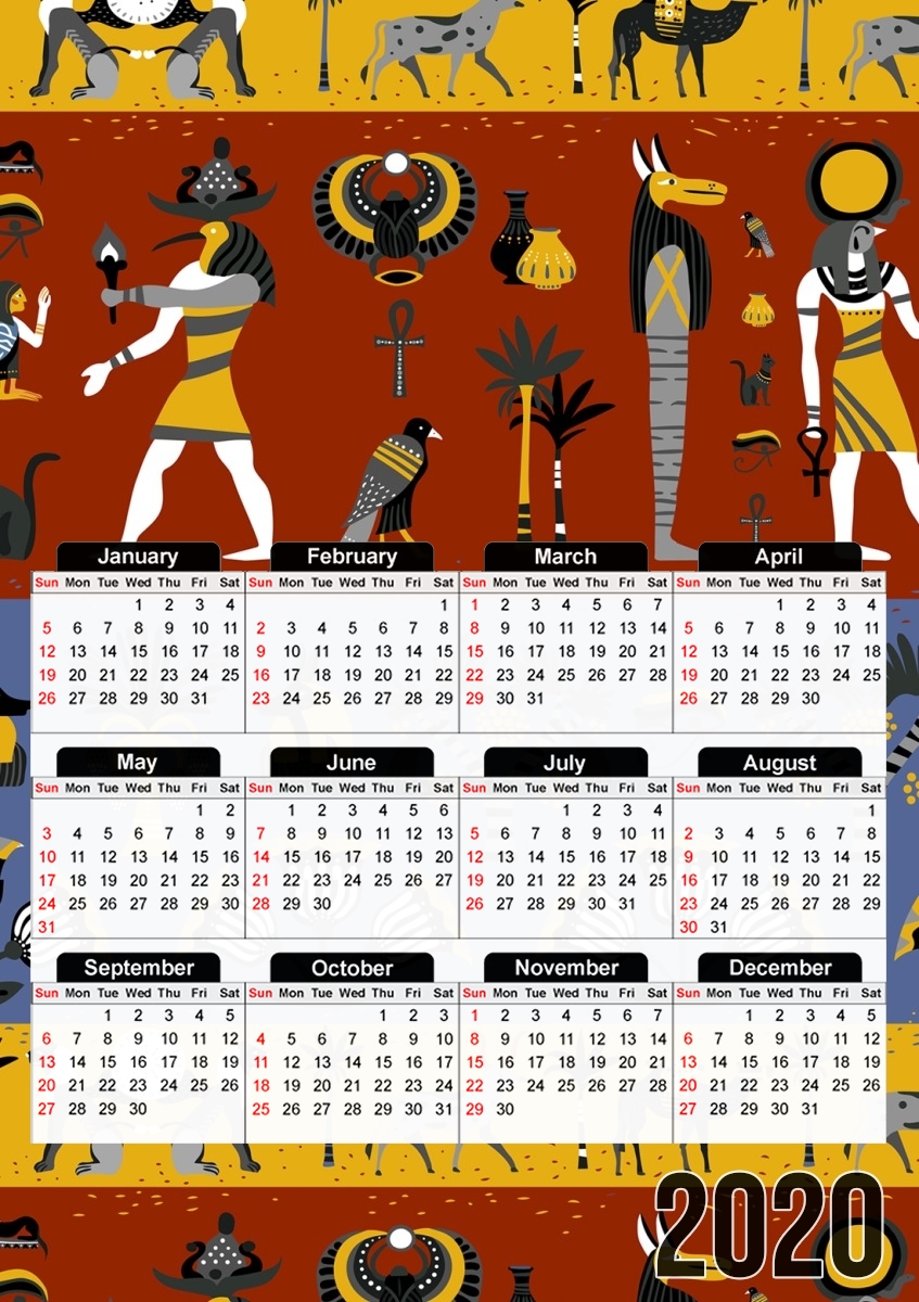  Ancient egyptian religion seamless pattern for A3 Photo Calendar 30x43cm