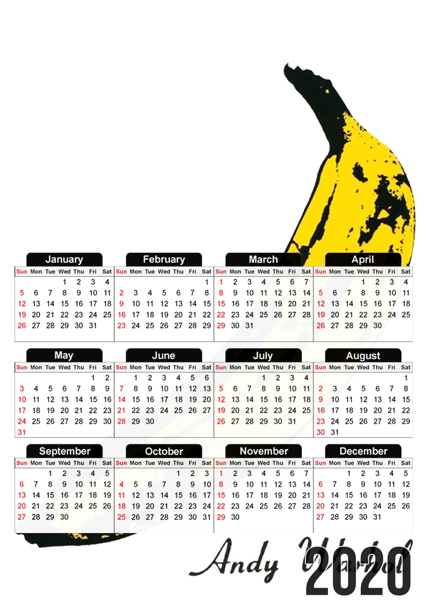  Andy Warhol Banana for A3 Photo Calendar 30x43cm