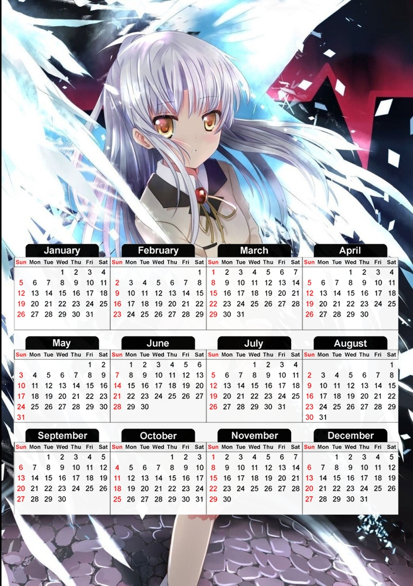  angel Beats for A3 Photo Calendar 30x43cm