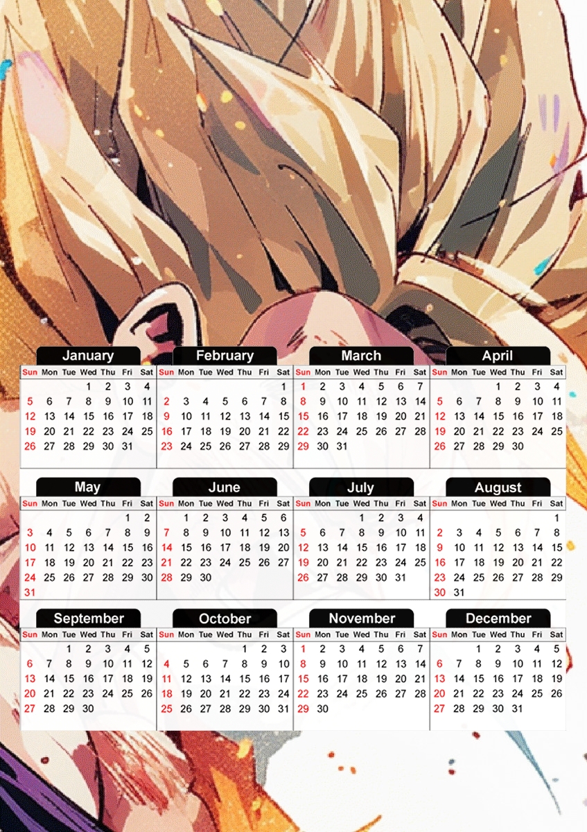  Angry Saiyan Power for A3 Photo Calendar 30x43cm