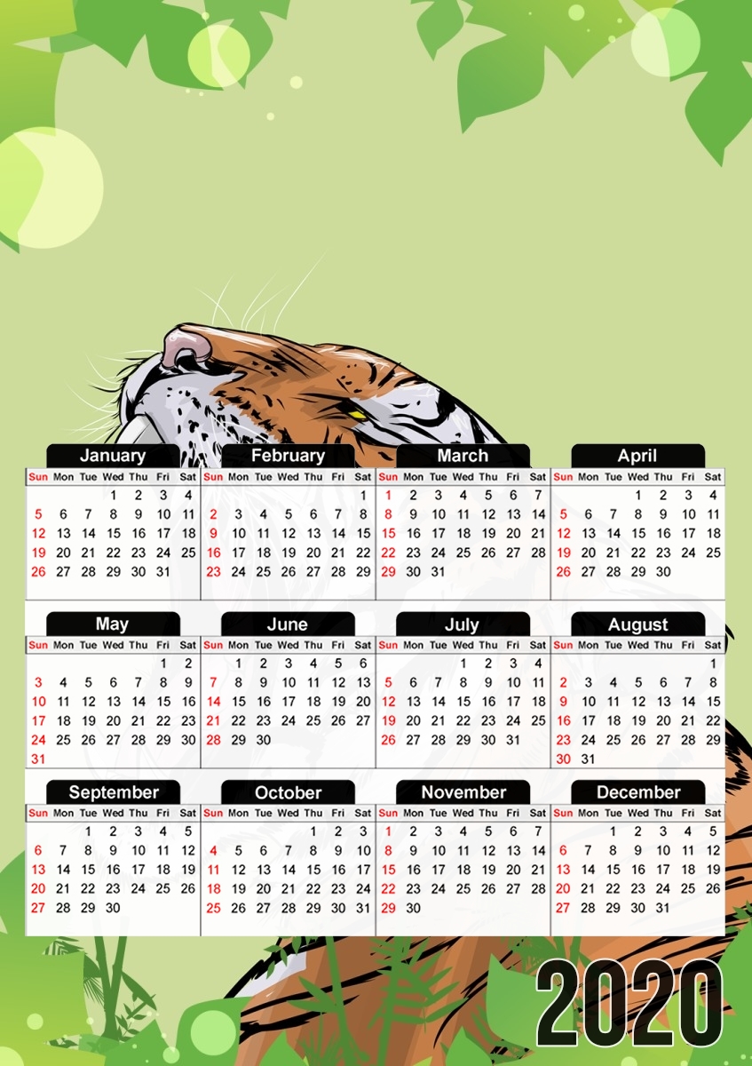  Animals Collection: Tiger  for A3 Photo Calendar 30x43cm