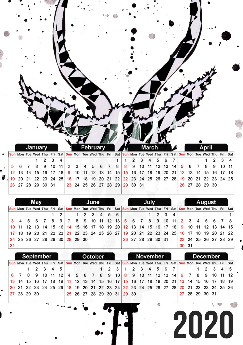  Antelope Masquerade for A3 Photo Calendar 30x43cm