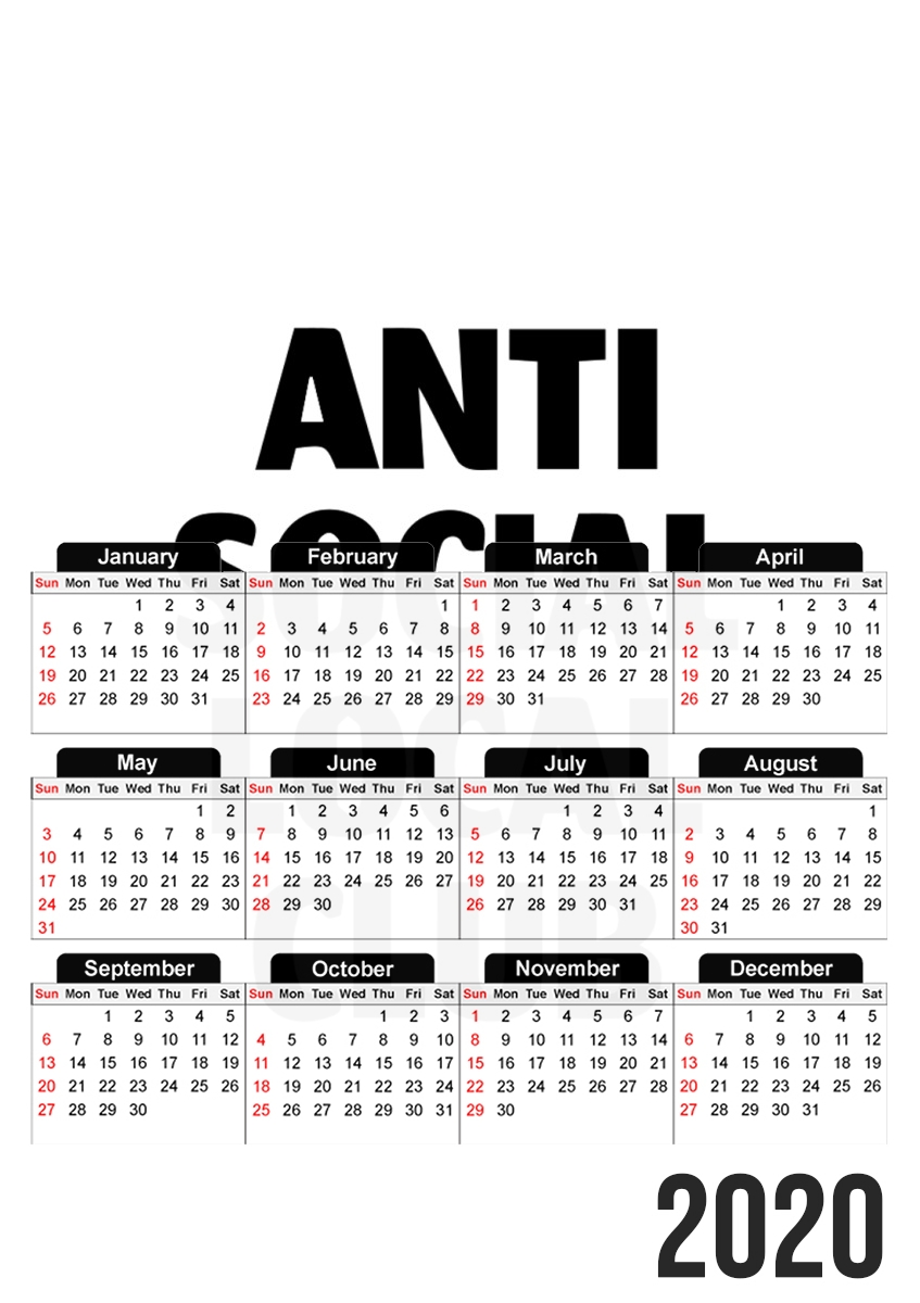  Anti Social Local Club Member for A3 Photo Calendar 30x43cm