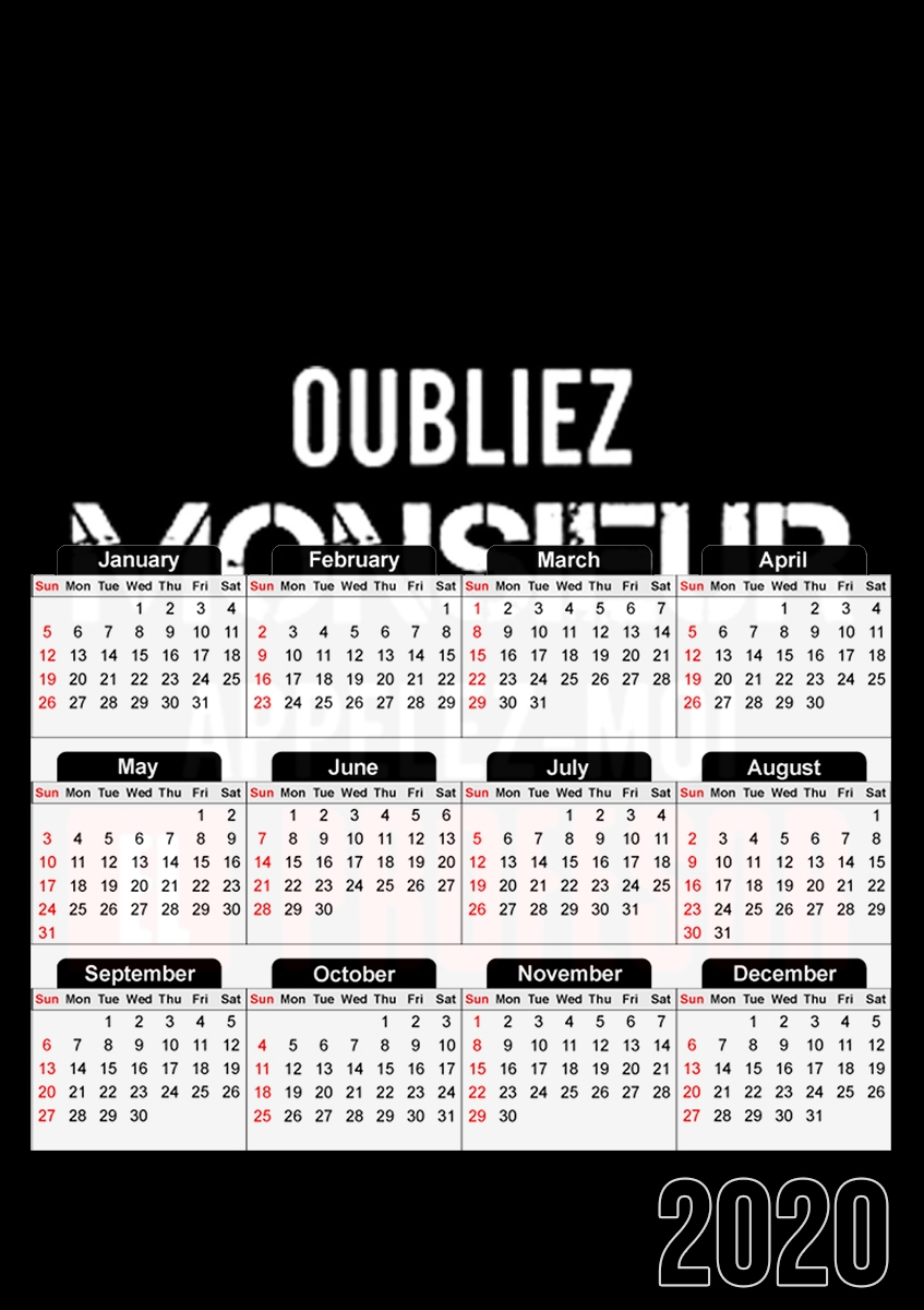  Appelez Moi El Professeur for A3 Photo Calendar 30x43cm