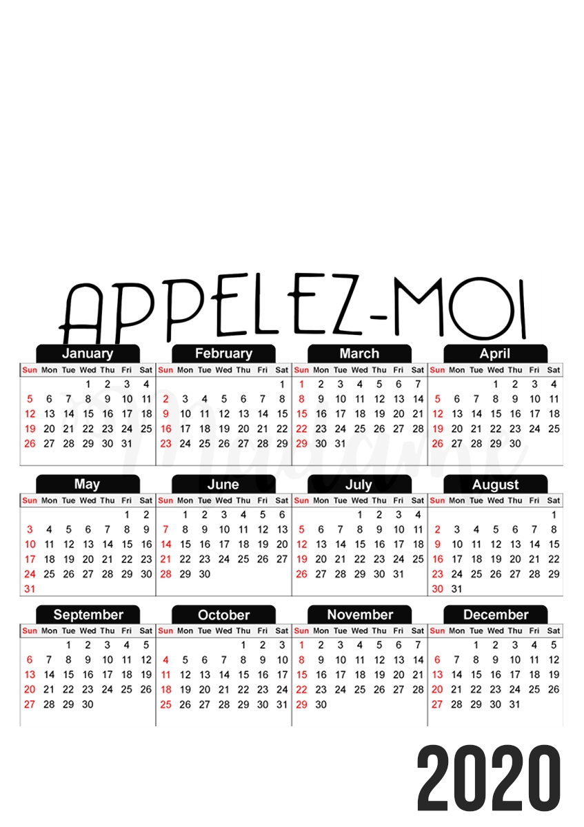  Appelez moi madame for A3 Photo Calendar 30x43cm