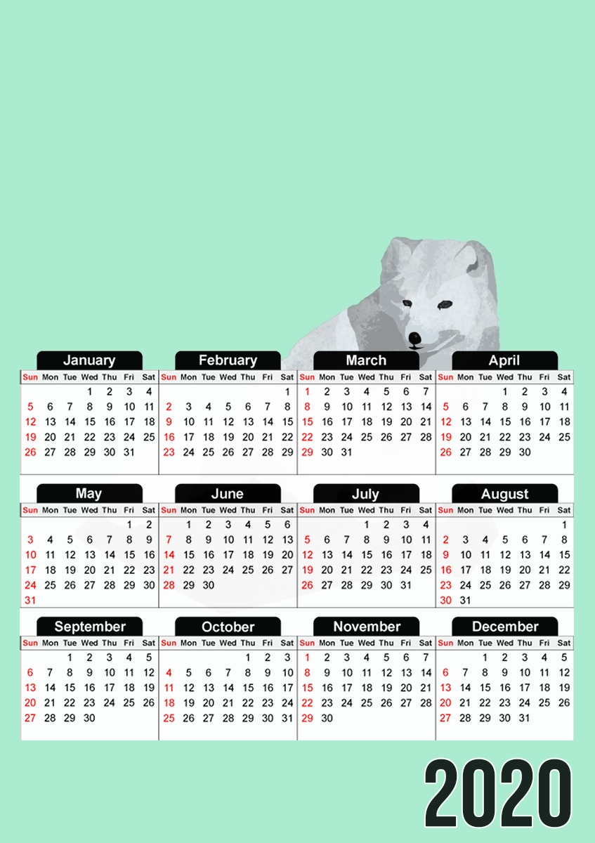  Arctic Fox for A3 Photo Calendar 30x43cm