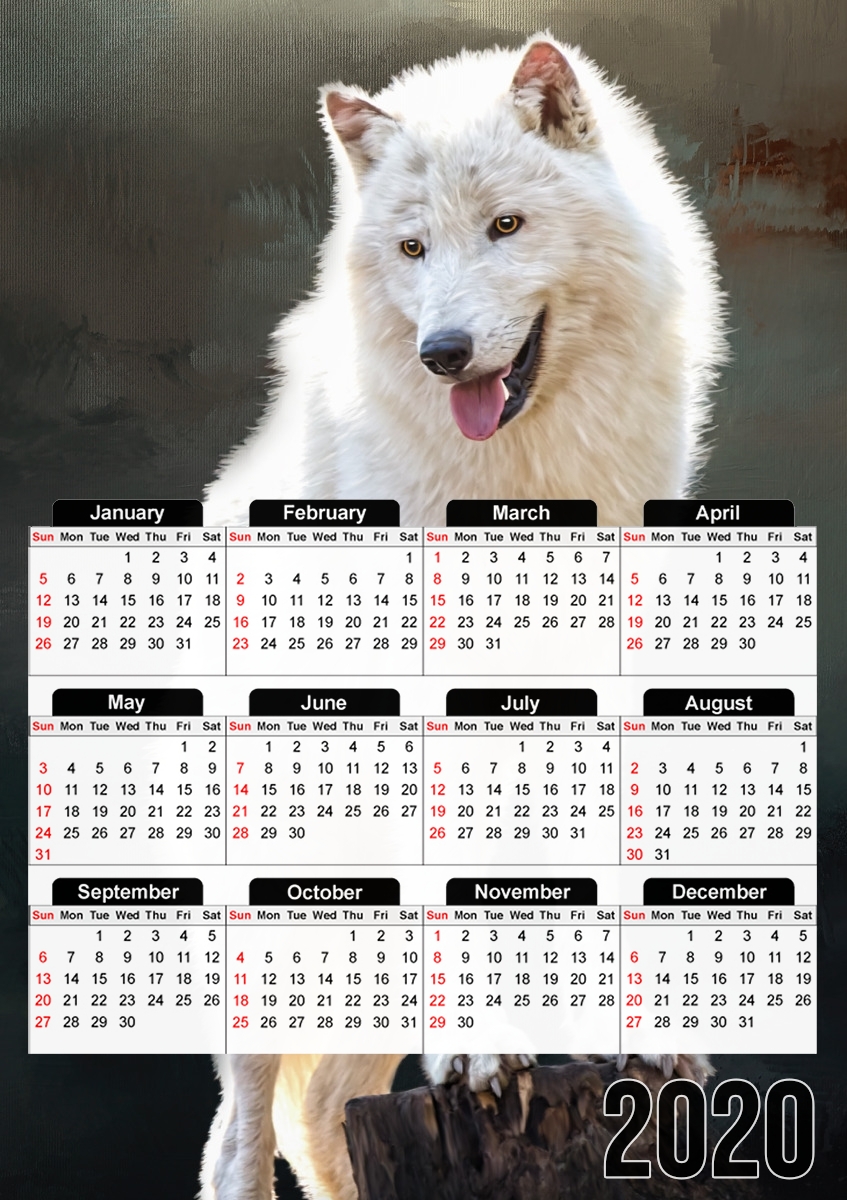  Arctic wolf for A3 Photo Calendar 30x43cm