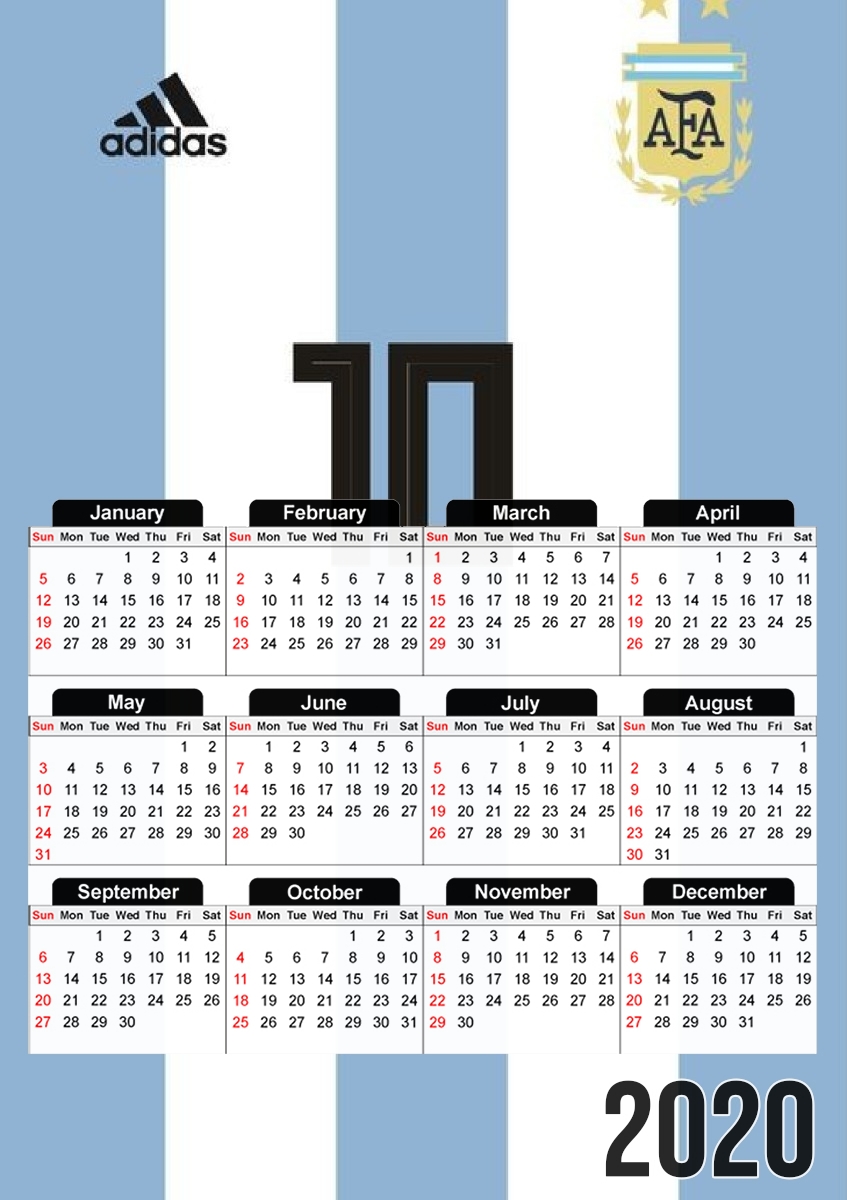  Argentina World Cup Russia 2018 for A3 Photo Calendar 30x43cm