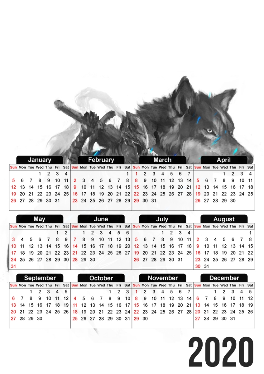  artorias and sif for A3 Photo Calendar 30x43cm