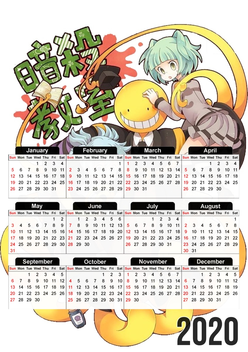  Assassination Classroom Koro-sensei for A3 Photo Calendar 30x43cm