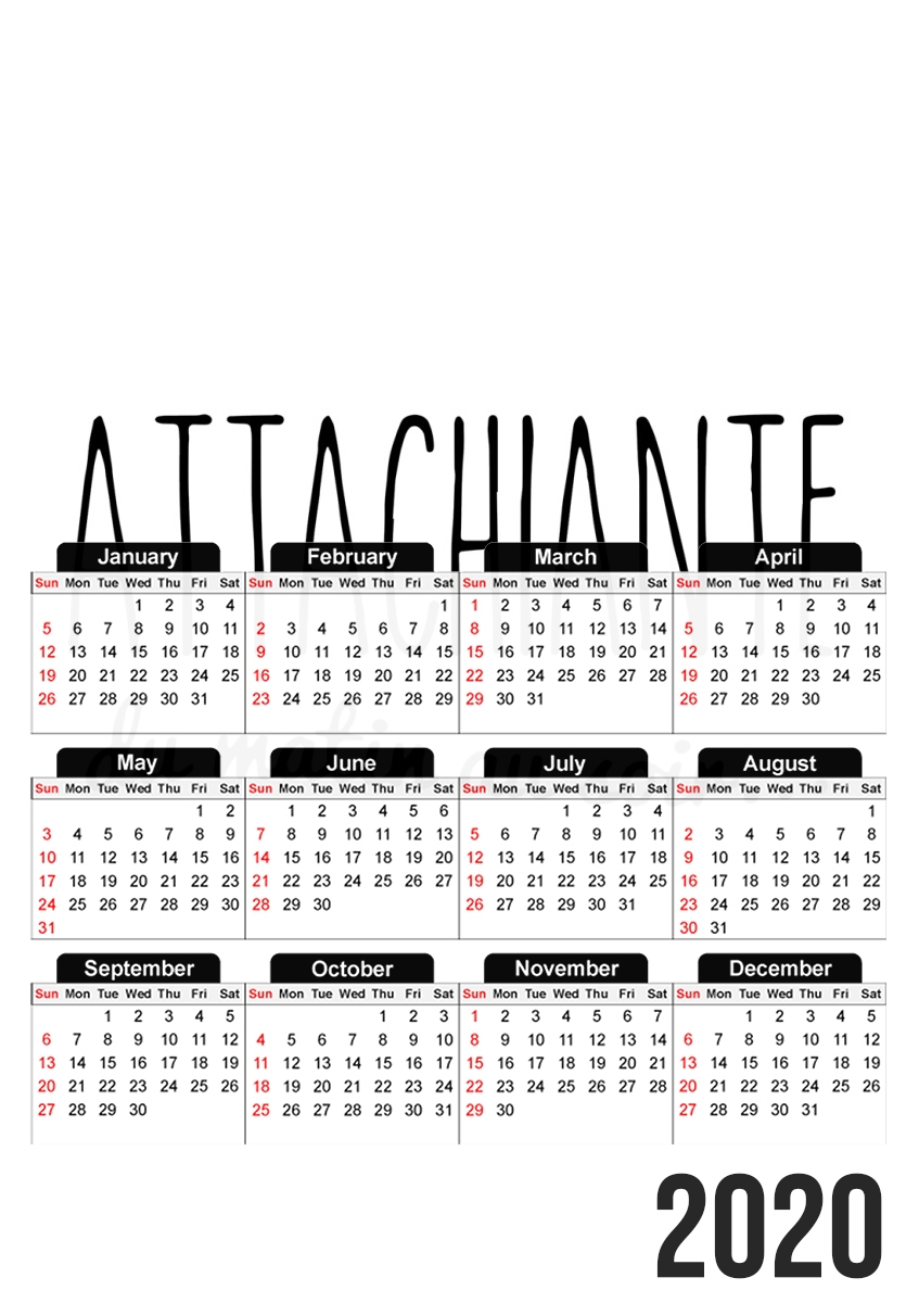  Attachiante du matin au soir for A3 Photo Calendar 30x43cm