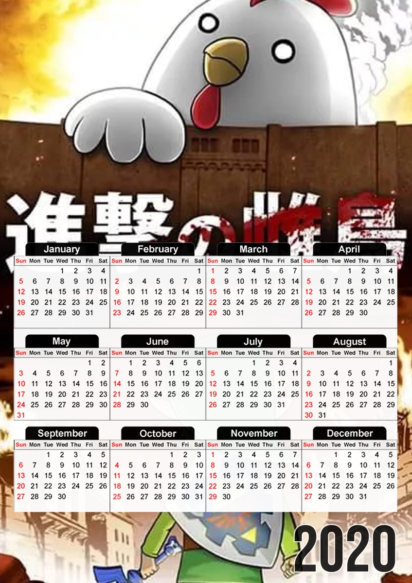  Attack On Chicken for A3 Photo Calendar 30x43cm