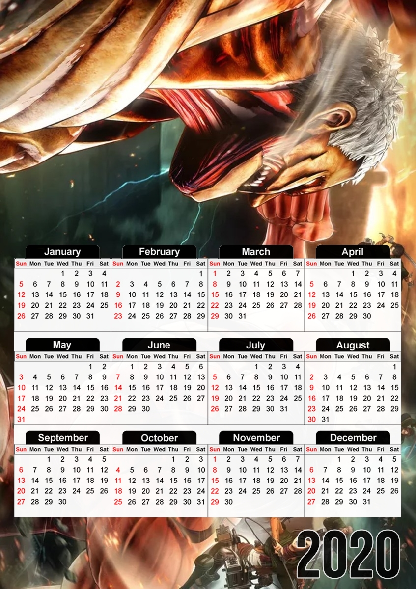  Attack on titan - Shingeki no Kyojin for A3 Photo Calendar 30x43cm