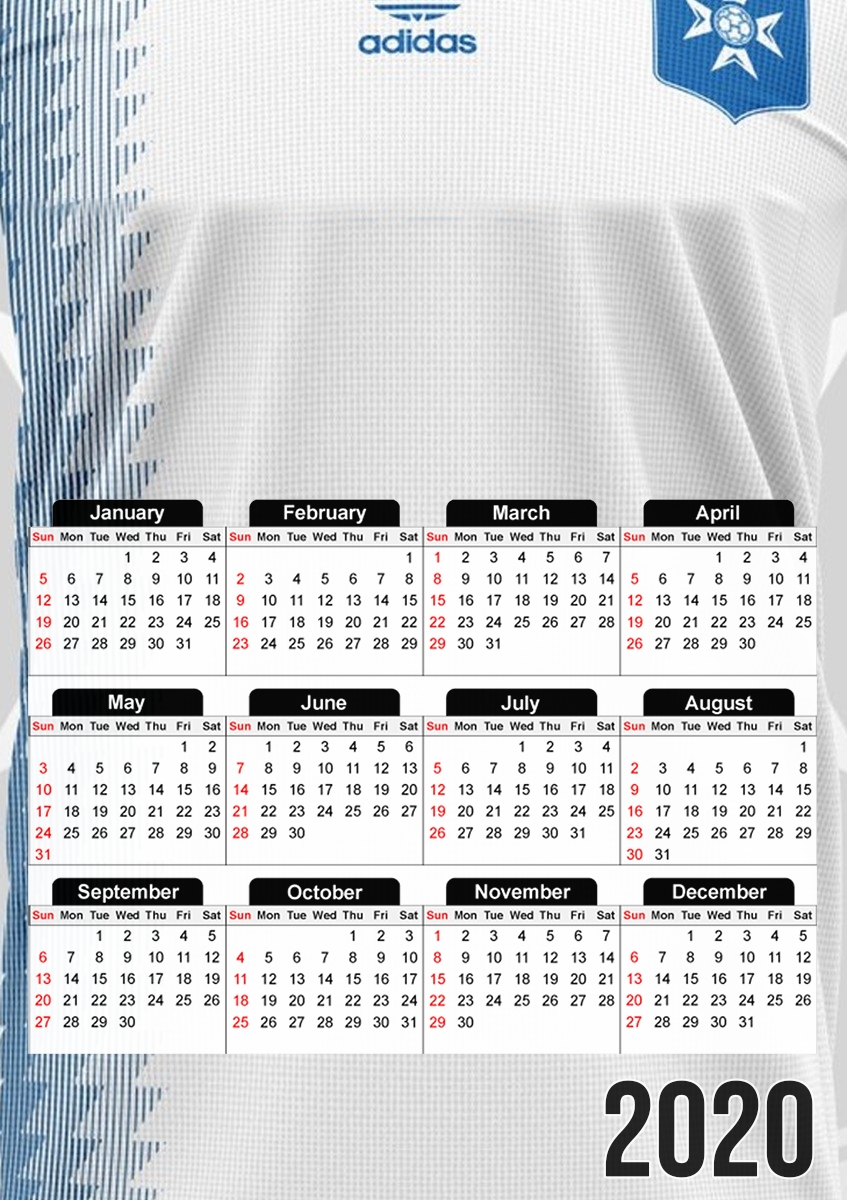  Auxerre Kit Football for A3 Photo Calendar 30x43cm