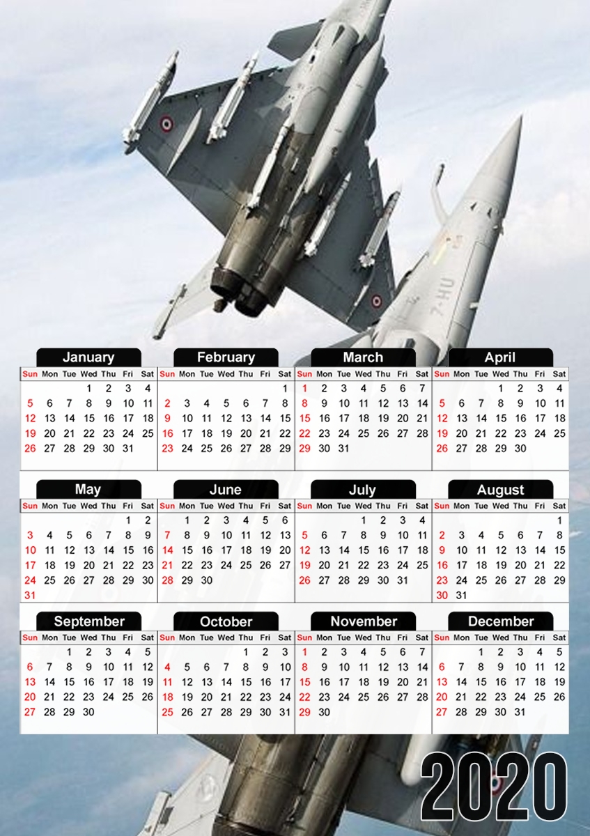  Avion Rafale en vol for A3 Photo Calendar 30x43cm