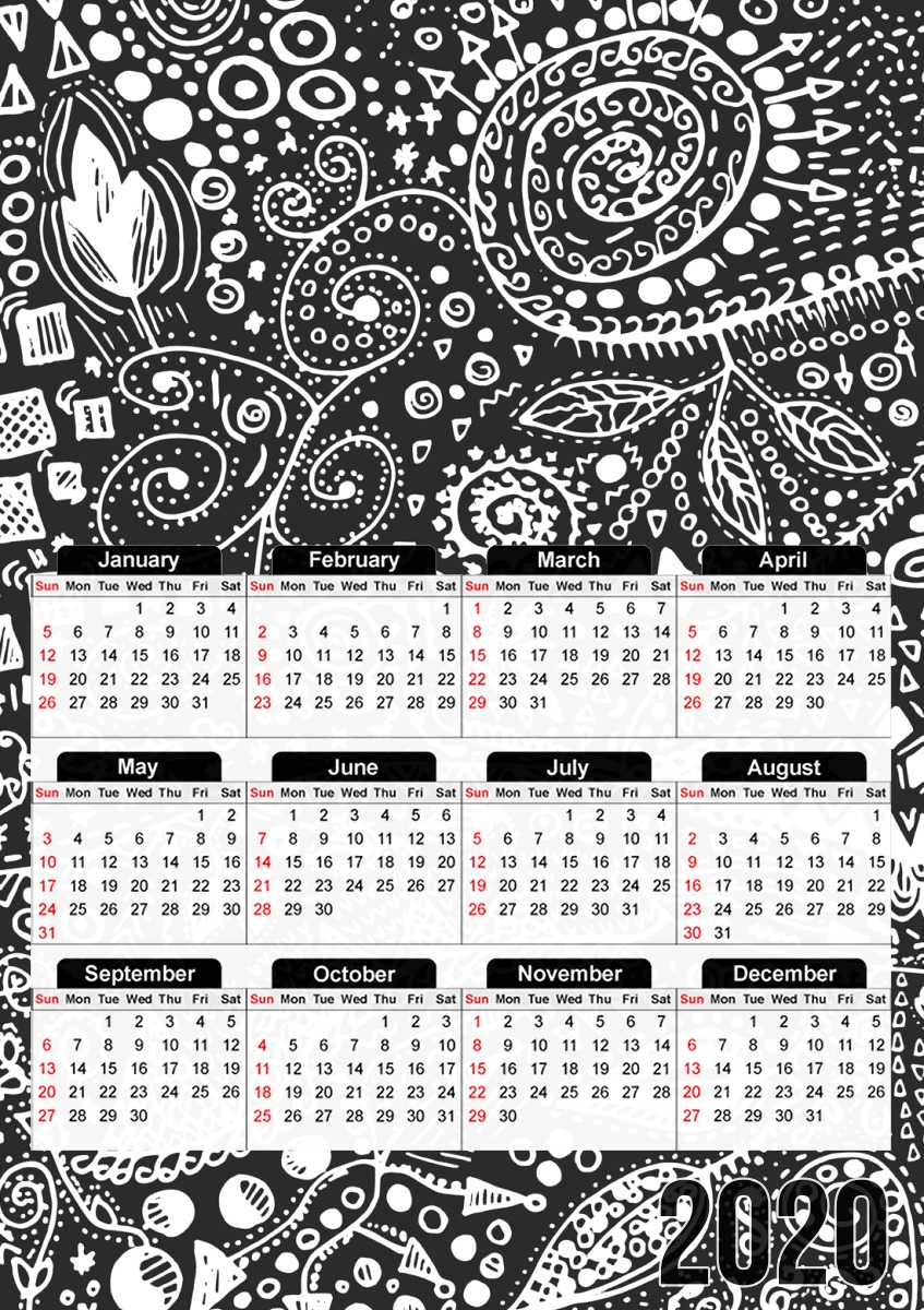  Aztec B&W (Handmade) for A3 Photo Calendar 30x43cm